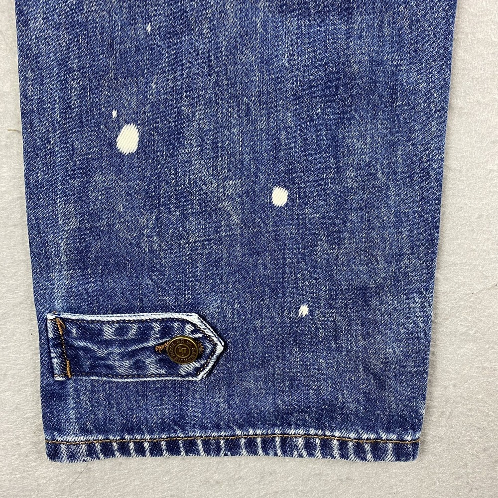 Sandrine Rose Jeans Womens 24 Blue Straight Wide Leg Button Fly Buckle Back - Picture 7 of 16